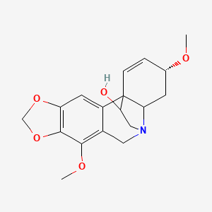 molecular formula C18H21NO5 B1238647 (15R)-9,15-dimethoxy-5,7-dioxa-12-azapentacyclo[10.5.2.01,13.02,10.04,8]nonadeca-2,4(8),9,16-tetraen-18-ol 
