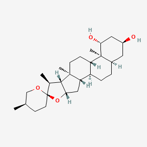 molecular formula C27H44O4 B1238648 (25R)-5beta-spirostan-1beta,3alpha-diol 