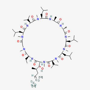molecular formula C62H111N11O12 B12386622 Cyclosporin A-13C2,d4 