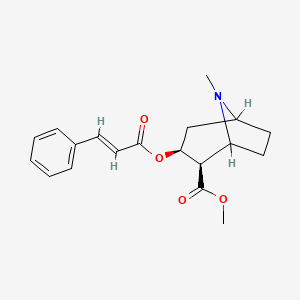 molecular formula C19H23NO4 B1238667 methyl (3S,4R)-8-methyl-3-[(E)-3-phenylprop-2-enoyl]oxy-8-azabicyclo[3.2.1]octane-4-carboxylate 