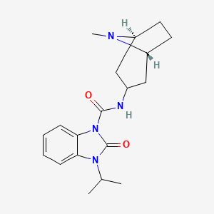 molecular formula C19H26N4O2 B1238678 2,3-Dihydro-N-[(3-endo)-8-methyl-8-azabicyclo[3.2.1]oct-3-yl]-3-(1-methylethyl)-2-oxo-1H-benzimidazole-1-carboxamide 