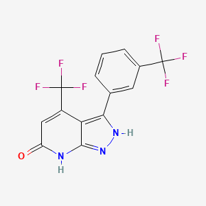 molecular formula C14H7F6N3O B12386799 4-(Trifluoromethyl)-3-[3-(Trifluoromethyl)phenyl]-1,7-Dihydro-6h-Pyrazolo[3,4-B]pyridin-6-One 