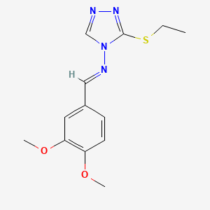 molecular formula C13H16N4O2S B1238685 N-(3,4-Dimethoxybenzylidene)-3-(ethylthio)-4H-1,2,4-triazol-4-amine 