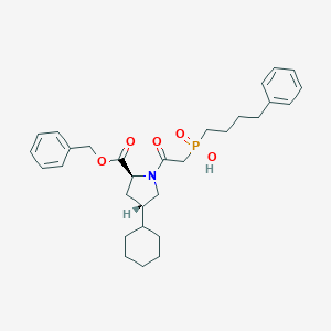 molecular formula C30H40NO5P B123869 [2-[(2S,4S)-4-cyclohexyl-2-phenylmethoxycarbonylpyrrolidin-1-yl]-2-oxoethyl]-(4-phenylbutyl)phosphinic acid CAS No. 474382-58-6
