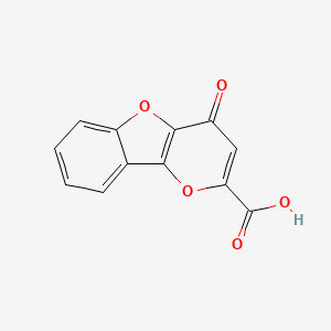 molecular formula C12H6O5 B1238705 4-Oxo-4H-(1)benzofuro(3,2-b)pyran-2-carboxylic acid CAS No. 42373-13-7
