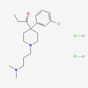 molecular formula C19H31Cl3N2O B1238709 4-Propionyl-4-(3-chlorophenyl)-1-(3'-dimethylaminopropyl)piperidine dihydrochloride CAS No. 59173-23-8