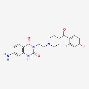 B1238717 7-Amino-3-(2-(4-(2-tritio-4-fluorobenzoyl)-1-piperidinyl)ethyl)-2,4-(1H,3H)quinazolinedione CAS No. 102745-99-3