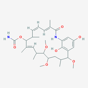 molecular formula C30H44N2O8 B1238742 Geldanamycin, 18,21-didehydro-6,17-didemethoxy-18,21-dideoxo-18,21-dihydroxy-15-methoxy-6-methyl-11-O-methyl- 