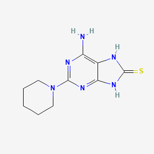 molecular formula C10H14N6S B1238745 2-Piperidino-8-mercaptoadenine CAS No. 25061-78-3
