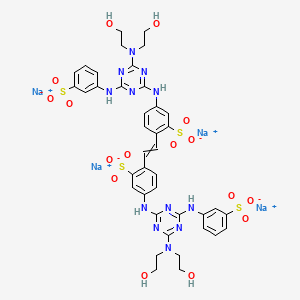 molecular formula C40H40N12Na4O16S4 B12387742 Tetrasodium;5-[[4-[bis(2-hydroxyethyl)amino]-6-(3-sulfonatoanilino)-1,3,5-triazin-2-yl]amino]-2-[2-[4-[[4-[bis(2-hydroxyethyl)amino]-6-(3-sulfonatoanilino)-1,3,5-triazin-2-yl]amino]-2-sulfonatophenyl]ethenyl]benzenesulfonate 