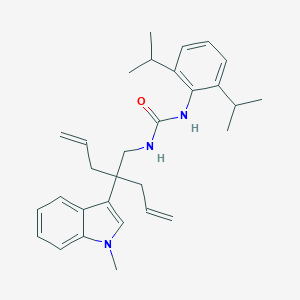 molecular formula C30H39N3O B123878 Urea, N-(2,6-bis(1-methylethyl)phenyl)-N'-(2-(1-methyl-1H-indol-3-yl)-2-(2-propenyl)-4-pentenyl)- CAS No. 145131-31-3