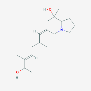 molecular formula C19H33NO2 B1238805 8-Indolizinol, octahydro-6-(6-hydroxy-2,5-dimethyl-4-octenylidene)-8-methyl-, (8S-(6Z(2S*,4E,6R*),8-alpha,8a-beta))- 