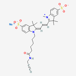 molecular formula C33H38N3NaO7S2 B12388392 diSulfo-Cy3 alkyne 
