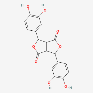 molecular formula C18H14O8 B1238841 Dehydrodicaffeic acid dilactone CAS No. 60804-37-7