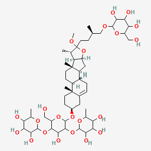 2-[4-hydroxy-2-(hydroxymethyl)-6-[[(1S,2S,4S,7S,8R,9S,12S,13R,16S)-6-methoxy-7,9,13-trimethyl-6-[(3R)-3-methyl-4-[3,4,5-trihydroxy-6-(hydroxymethyl)oxan-2-yl]oxybutyl]-5-oxapentacyclo[10.8.0.02,9.04,8.013,18]icos-18-en-16-yl]oxy]-5-(3,4,5-trihydroxy-6-methyloxan-2-yl)oxyoxan-3-yl]oxy-6-methyloxane-3,4,5-triol