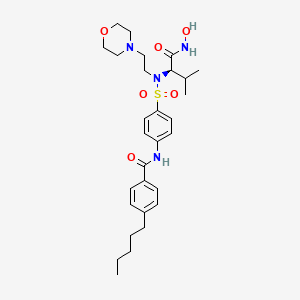 molecular formula C29H42N4O6S B1238873 N-{4-[(1-Hydroxycarbamoyl-2-methyl-propyl)-(2-morpholin-4-YL-ethyl)-sulfamoyl]-4-pentyl-benzamide 