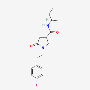 molecular formula C17H23FN2O2 B1238917 N-butan-2-yl-1-[2-(4-fluorophenyl)ethyl]-5-oxo-3-pyrrolidinecarboxamide 