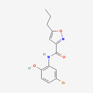 molecular formula C13H13BrN2O3 B1238936 N-(5-bromo-2-hydroxyphenyl)-5-propyl-3-isoxazolecarboxamide 