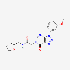 2-[3-(3-methoxyphenyl)-7-oxo-6-triazolo[4,5-d]pyrimidinyl]-N-(2-oxolanylmethyl)acetamide
