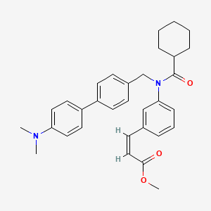 molecular formula C32H36N2O3 B1238950 methyl (Z)-3-[3-[cyclohexanecarbonyl-[[4-[4-(dimethylamino)phenyl]phenyl]methyl]amino]phenyl]prop-2-enoate 