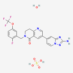 molecular formula C22H20F4N6O7S B12389549 RIPK1-IN-18 sulfate hydrate 