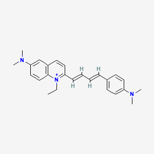 molecular formula C25H30N3+ B1238962 6-(Dimethylamino)-2-{4-[4-(dimethylamino)phenyl]buta-1,3-dien-1-yl}-1-ethylquinolinium 