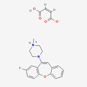 molecular formula C23H23FN2O5 B1238969 Piperazine, 1-(8-fluoro-10-dibenzo(b,f)oxepinyl)-4-methyl-, maleate CAS No. 57342-05-9