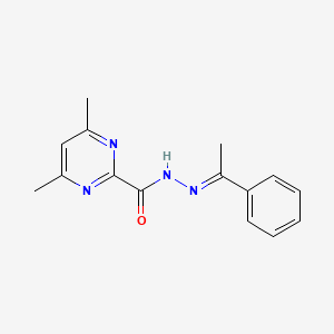 molecular formula C15H16N4O B1239031 4,6-dimethyl-N'-[(1E)-1-phenylethylidene]pyrimidine-2-carbohydrazide 