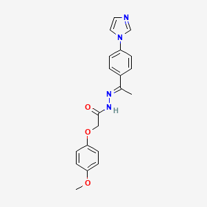 molecular formula C20H20N4O3 B1239037 N-[(E)-1-(4-imidazol-1-ylphenyl)ethylideneamino]-2-(4-methoxyphenoxy)acetamide 