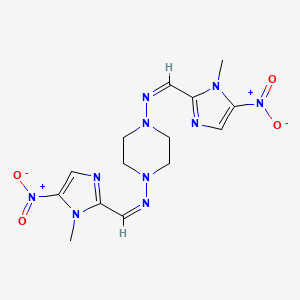 molecular formula C14H18N10O4 B1239038 (Z)-1-(1-methyl-5-nitroimidazol-2-yl)-N-[4-[(Z)-(1-methyl-5-nitroimidazol-2-yl)methylideneamino]piperazin-1-yl]methanimine 