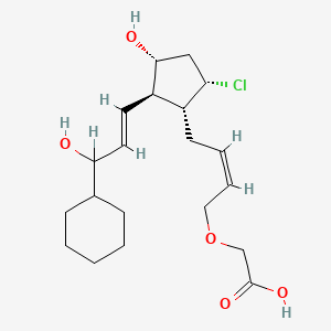 molecular formula C20H31ClO5 B1239050 2-[(Z)-4-[(1R,2R,3R,5S)-5-chloro-2-[(E)-3-cyclohexyl-3-hydroxyprop-1-enyl]-3-hydroxycyclopentyl]but-2-enoxy]acetic acid CAS No. 120962-76-7