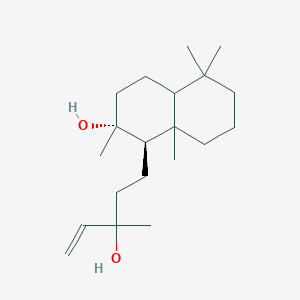 molecular formula C20H36O2 B1239063 1-Naphthalenepropanol, alpha-ethenyldecahydro-2-hydroxy-alpha,2,5,5,8a-pentamethyl-, [1R-[1alpha(R*),2beta,4abeta,8aalpha]]- 