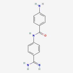 molecular formula C14H14N4O B1239082 4-amino-N-(4-carbamimidoylphenyl)benzamide CAS No. 53032-85-2