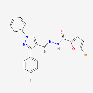 5-bromo-N'-{[3-(4-fluorophenyl)-1-phenyl-1H-pyrazol-4-yl]methylene}-2-furohydrazide