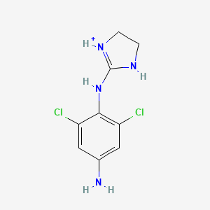 2-(4-amino-2,6-dichloroanilino)-4,5-dihydro-1H-imidazol-1-ium