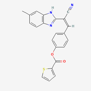 Thiophene-2-carboxylic acid 4-[(Z)-2-cyano-2-(6-methyl-1H-benzoimidazol-2-yl)-vinyl]-phenyl ester