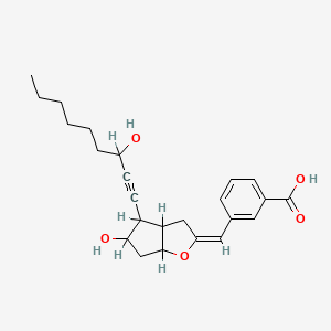 3-[(E)-[5-hydroxy-4-(3-hydroxynon-1-ynyl)-3,3a,4,5,6,6a-hexahydrocyclopenta[b]furan-2-ylidene]methyl]benzoic acid