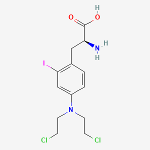 molecular formula C13H17Cl2IN2O2 B1239199 3-(4-(Bis(2-chloroethyl)amino)-2-iodophenyl)-L-alanine CAS No. 51554-04-2