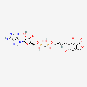 [(2R,3S,4R,5R)-5-(6-aminopurin-9-yl)-3,4-dihydroxy-tetrahydrofuran-2-yl]methoxy-[[hydroxy-[(E)-4-(4-hydroxy-6-methoxy-7-methyl-3-oxo-1H-isobenzofuran-5-yl)-2-methyl-but-2-enoxy]phosphoryl]methyl]phosphinic acid