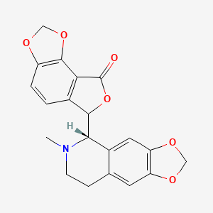 molecular formula C20H17NO6 B1239207 6-[(5S)-6-methyl-7,8-dihydro-5H-[1,3]dioxolo[4,5-g]isoquinolin-5-yl]-6H-furo[3,4-g][1,3]benzodioxol-8-one 