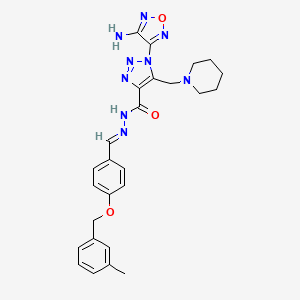 1-(4-amino-1,2,5-oxadiazol-3-yl)-N'-[(E)-{4-[(3-methylbenzyl)oxy]phenyl}methylidene]-5-(piperidin-1-ylmethyl)-1H-1,2,3-triazole-4-carbohydrazide
