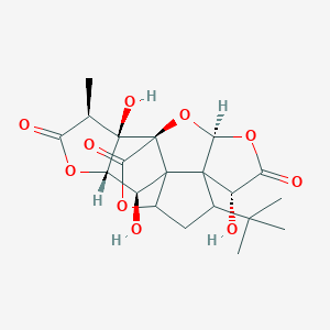 molecular formula C20H24O10 B1239225 (1R,3S,6R,8S,10R,12R,13S,16S,17R)-8-tert-butyl-6,12,17-trihydroxy-16-methyl-2,4,14,19-tetraoxahexacyclo[8.7.2.01,11.03,7.07,11.013,17]nonadecane-5,15,18-trione 