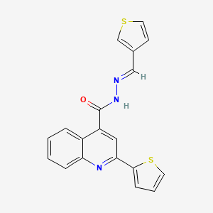 2-thiophen-2-yl-N-[(E)-thiophen-3-ylmethylideneamino]quinoline-4-carboxamide
