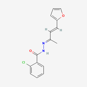 2-chloro-N-[(E)-[(E)-4-(furan-2-yl)but-3-en-2-ylidene]amino]benzamide