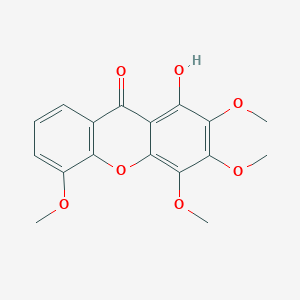 molecular formula C17H16O7 B1239278 1-HYDROXY-2,3,4,5-TETRAMETHOXY-9H-XANTHEN-9-ONE CAS No. 22961-79-1