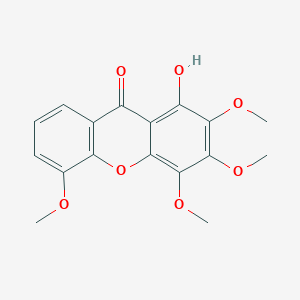 molecular formula C17H16O7 B1239278 9H-Xanthen-9-one, 1-hydroxy-2,3,4,5-tetramethoxy- CAS No. 22961-79-1