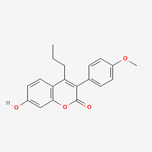 molecular formula C19H18O4 B1239283 7-Hydroxy-3-(4-methoxyphenyl)-4-propyl-2H-1-benzopyran-2-one CAS No. 5219-18-1