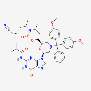 molecular formula C44H55N8O7P B12393025 N-DMTr-N2-Isobutyryl-morpholino-G-5'-O-phosphoramidite 