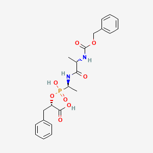 molecular formula C22H27N2O8P B1239312 O-(((1r)-((N-Phenylmethoxycarbonyl-L-Alanyl)amino)ethyl)hydroxyphosphono)-L-Benzylacetic Acid CAS No. 127305-92-4