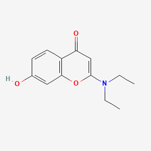 molecular formula C13H15NO3 B1239361 2-(Diethylamino)-7-hydroxychromen-4-one CAS No. 63961-71-7